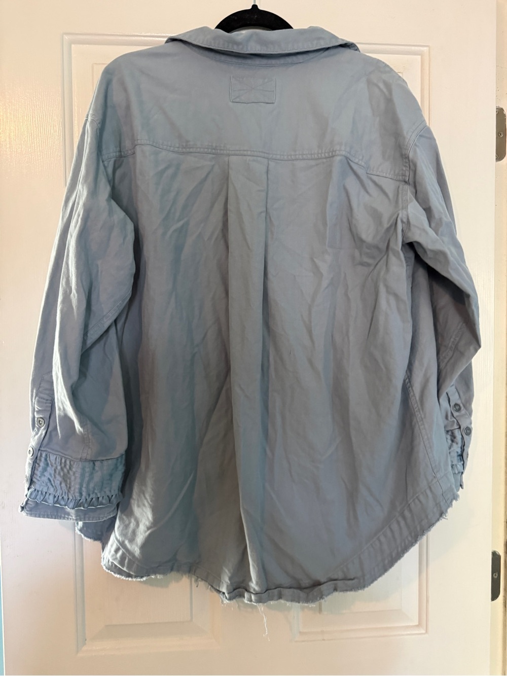 We The Free Light Blue Button-Down Ruffle Shirt - Picture 2 of 3